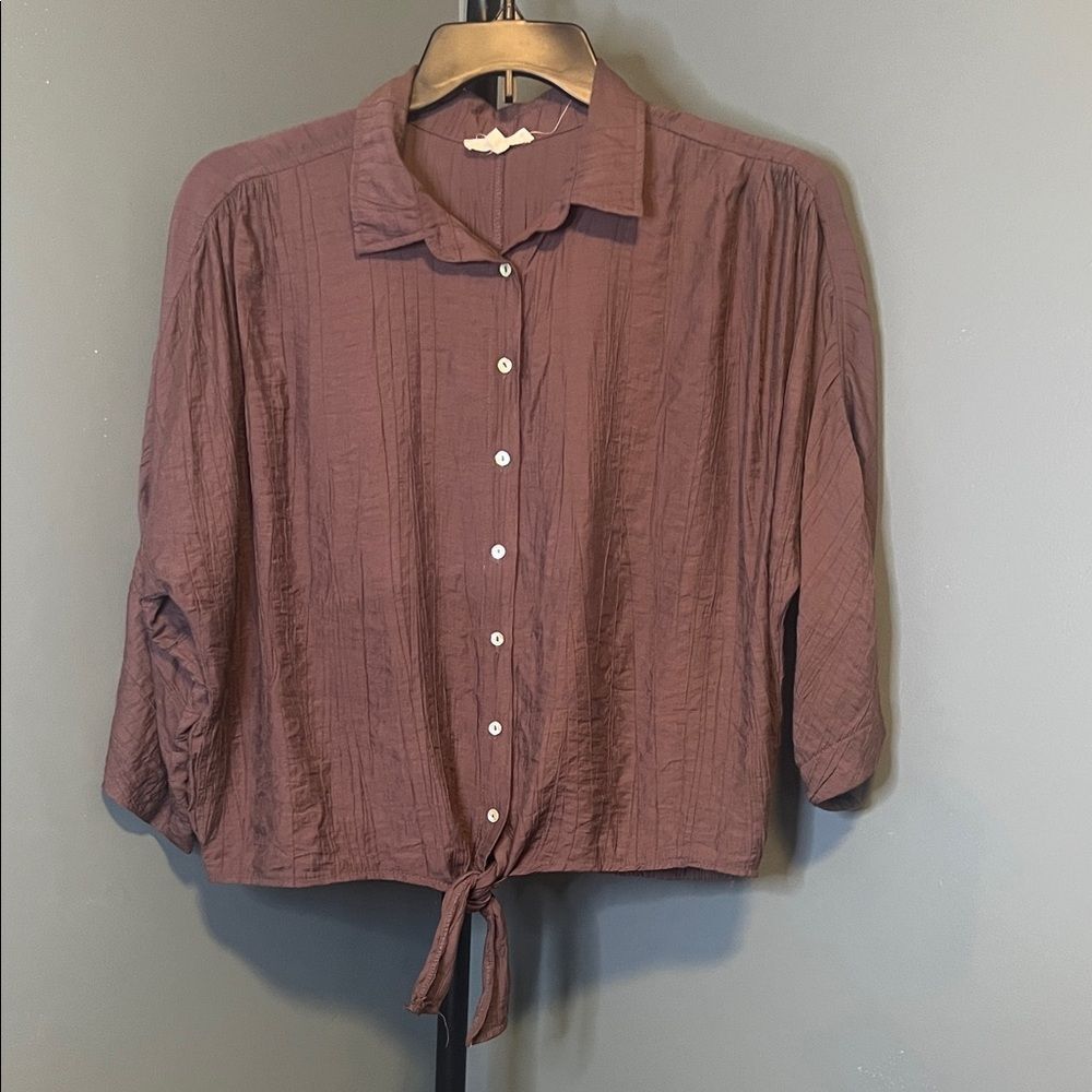 Easel Brown Button-Down Shirt